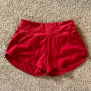 Lululemon Speed Up Short 4 inch Red Size 4